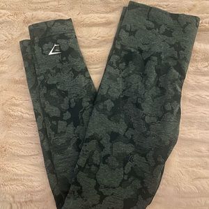 Gymshark Camo Dark Green Leggings